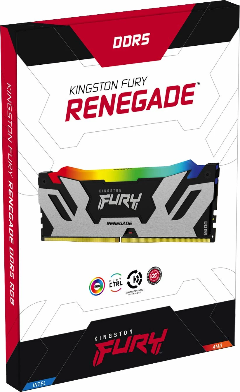 RAM Memorje Kingston Fury Renegade RGB KF564C32RSAK2-32 32GB (2x16GB) DDR5 6400MHz CL32, zi/argjend