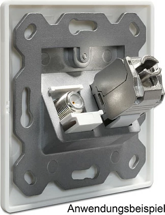 Prizë muri DeLOCK 86202, 2x Keystone, 80x80 mm, e bardhë