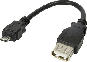 Adapter USB 2.0 LogiLink Micro-USB/M në USB-A/F, 0.1m, 480 Mbps, i zi