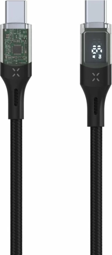 Kabl USB-C/USB-C Fixed FIXDD-CC12-BK, 1.2 m, USB 2.0, PD 100W, me ekran, e zezë