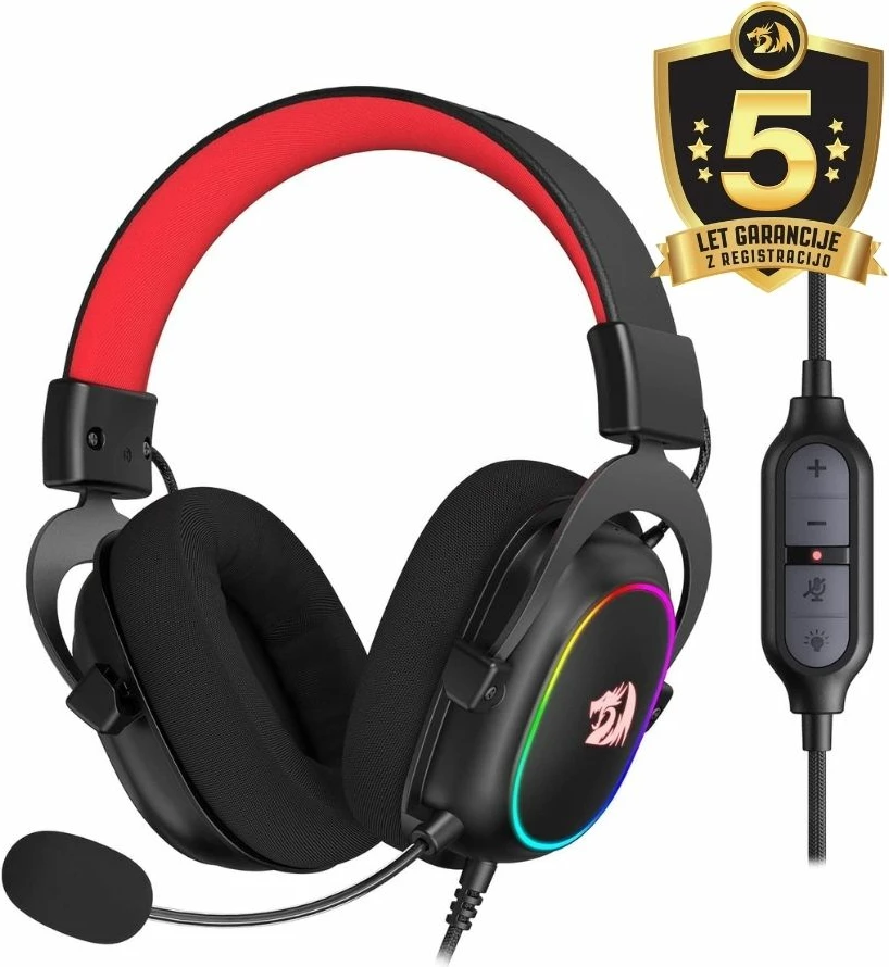 Kufje Redragon H510 Zeus X, USB me kabllo, 7.1 Surround, RGB, altoparlantë 50 mm, mikrofon omnidireksional, të zeza