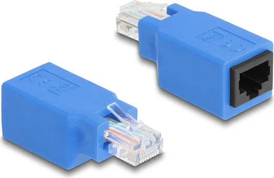 Adapter rollover RJ45 DeLOCK 64803, Cat5e, mashkull-në-femër, blu