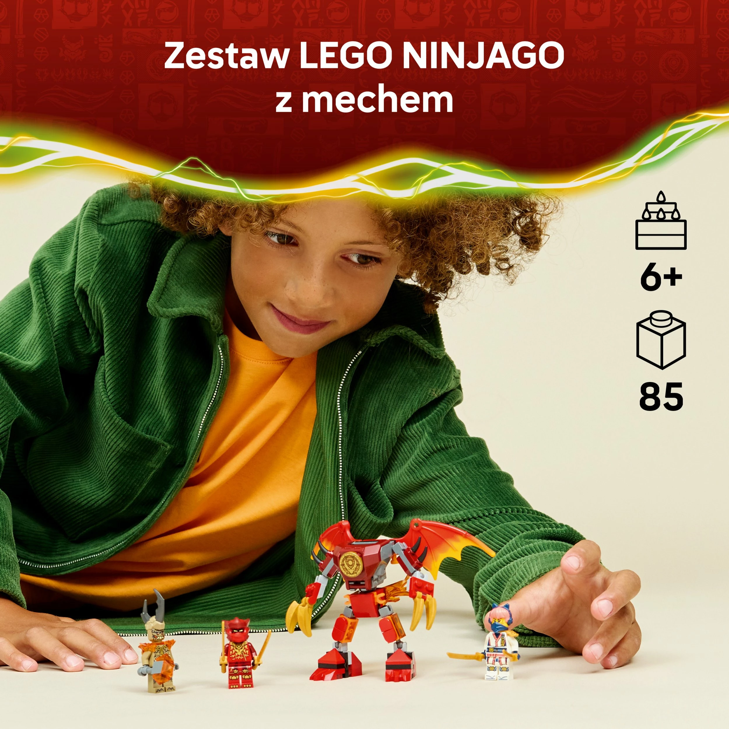 Set LEGO Ninjago Kai's Dragon Mech Battle Pack 71851, 85 copë, 6+
