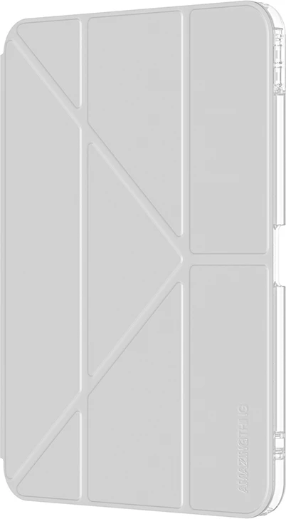Mbështjellës tabletë, AmazingThing, Minimal Case, për iPad 11" (2025) dhe iPad 10.9" (2022), kapak me qëndrim, shpinë transparente, mbajtëse Apple Pencil, gri e çelët