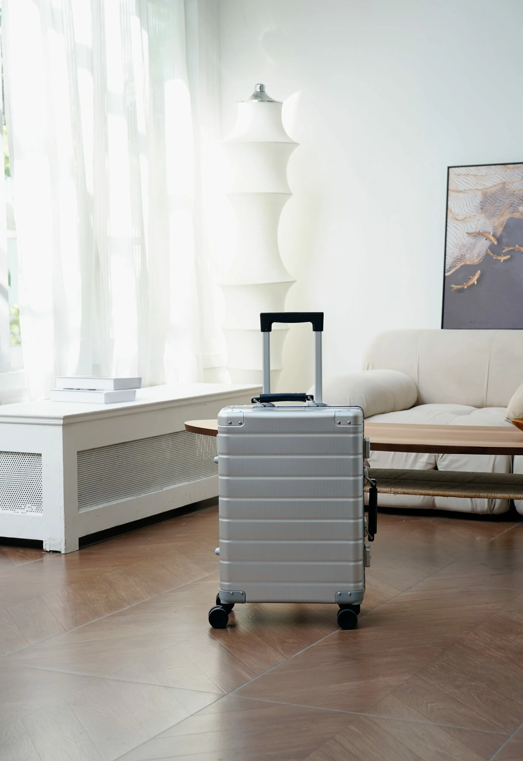 Valixhe udhëtimi Twopoint QL-03 24\", aliazh alumini-magnez, rrota 360°, dry TSA me kombinim, waterproof, argjendtë