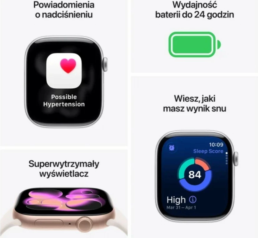 Smartwatch Apple Watch Series 11, 46mm, GPS, alumini star gray, rrip sportiv i zi M/L