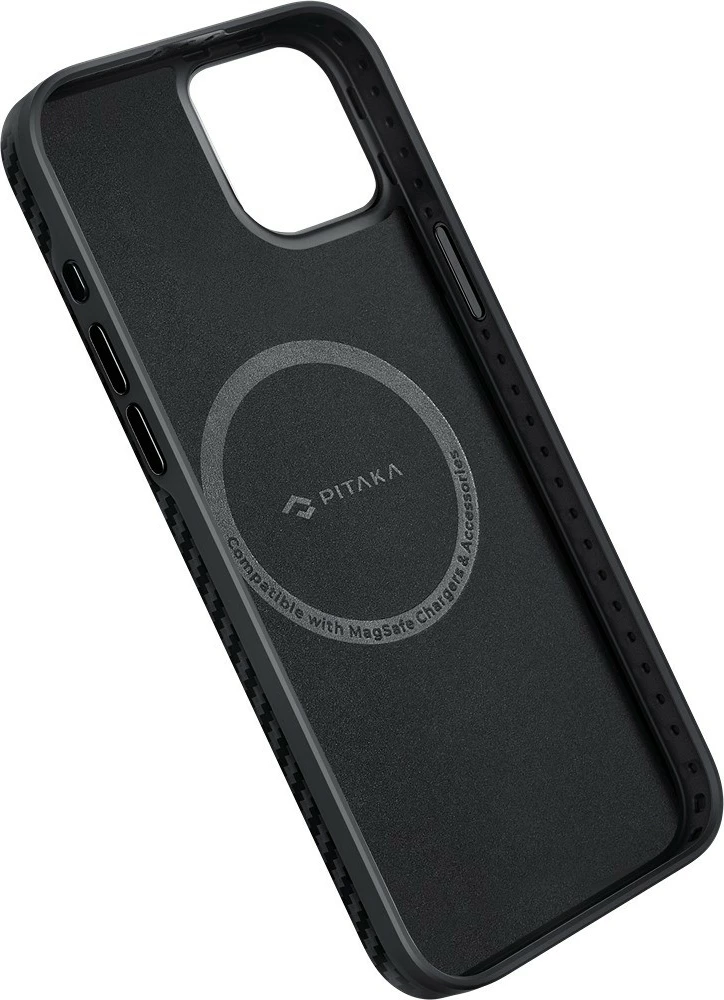 Mbështjellës Pitaka MagEZ Case Pro 4 për iPhone 15, MagSafe, aramid fiber/TPU, 1.65 mm, 35 g, Black/Grey Twill 6