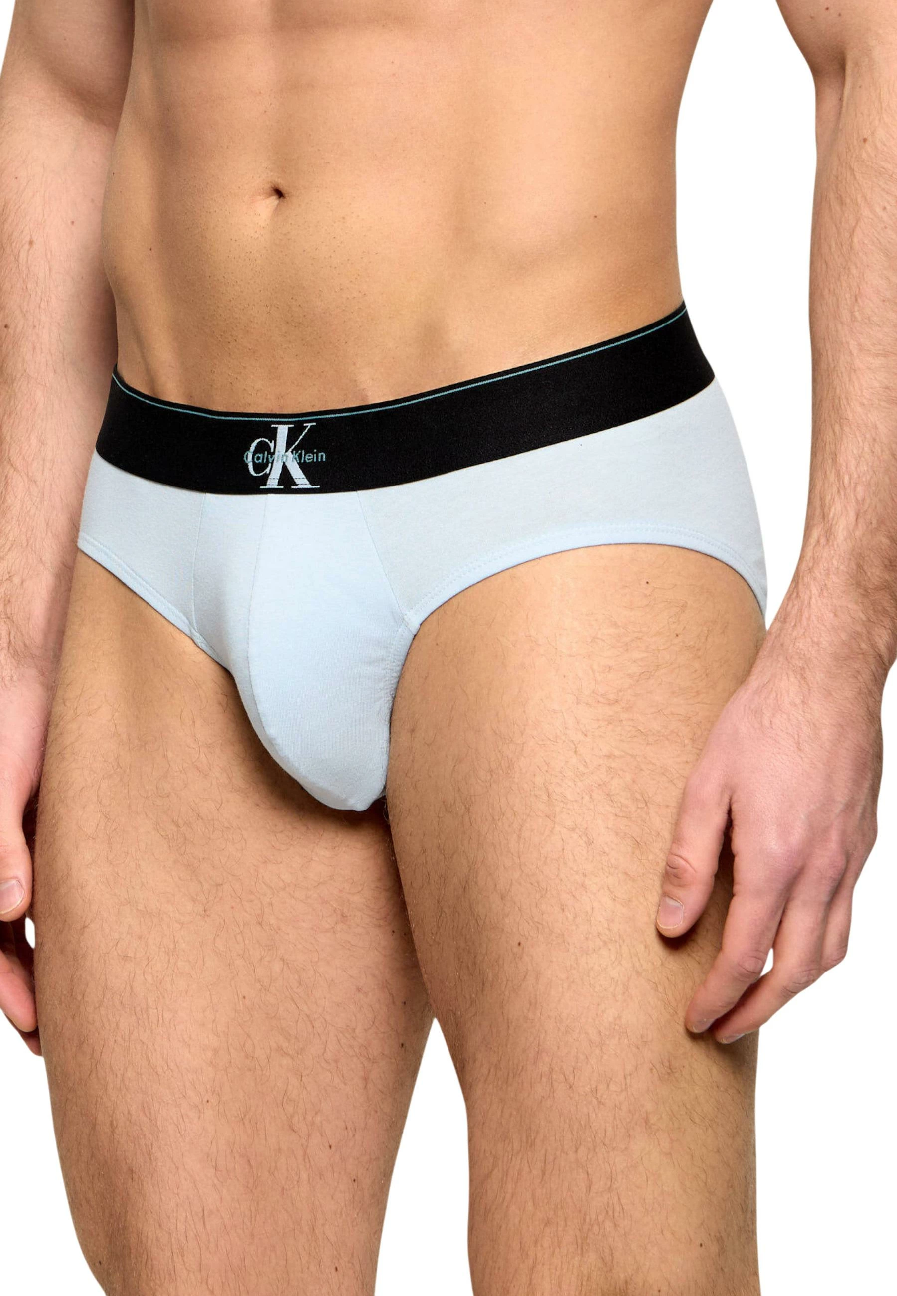 Të brendshme Hip Brief 3-palëshe Calvin Klein Underwear LV00NB4471 për meshkuj, zi/turkez [Madhësia: XS]