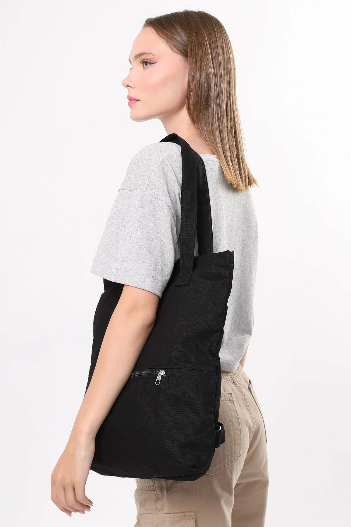 Çantë tote Zoozie Bags, e zezë, 35x40x8cm