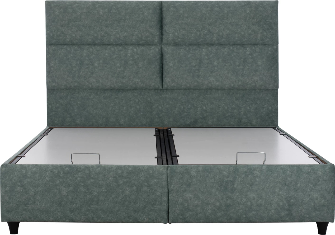 Krevat FH622.07, material lëkure nubuck, ngjyrë e gjelbër, me hapësirë ruajtjeje, 160x200