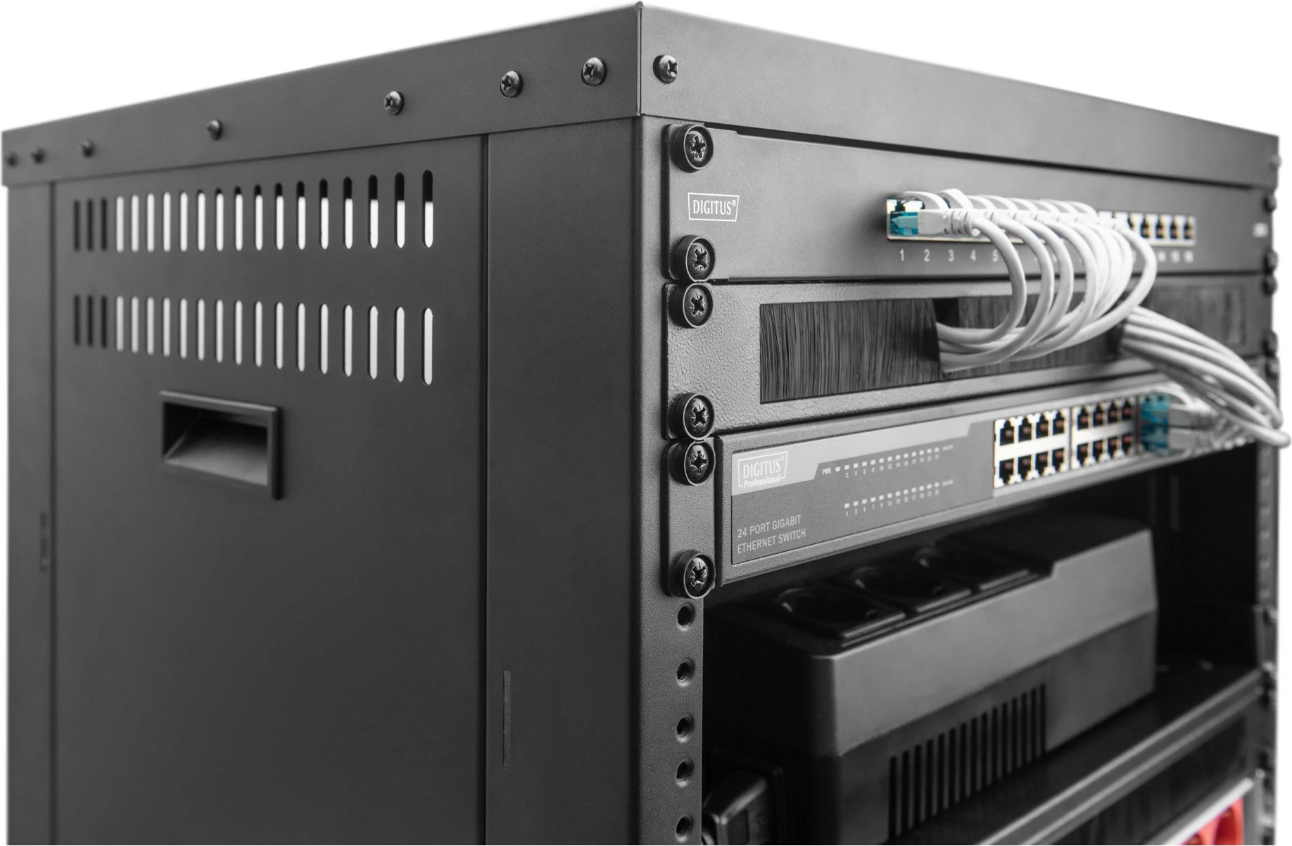 Kasë rrjeti Digitus Universal 19", 21HE, me rrota, e zezë