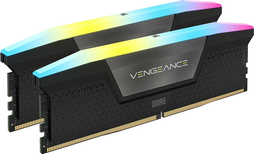 RAM Memorje Corsair Vengeance RGB, 32GB (2x16GB) DDR5 6400MT/s, DIMM, e zezë
