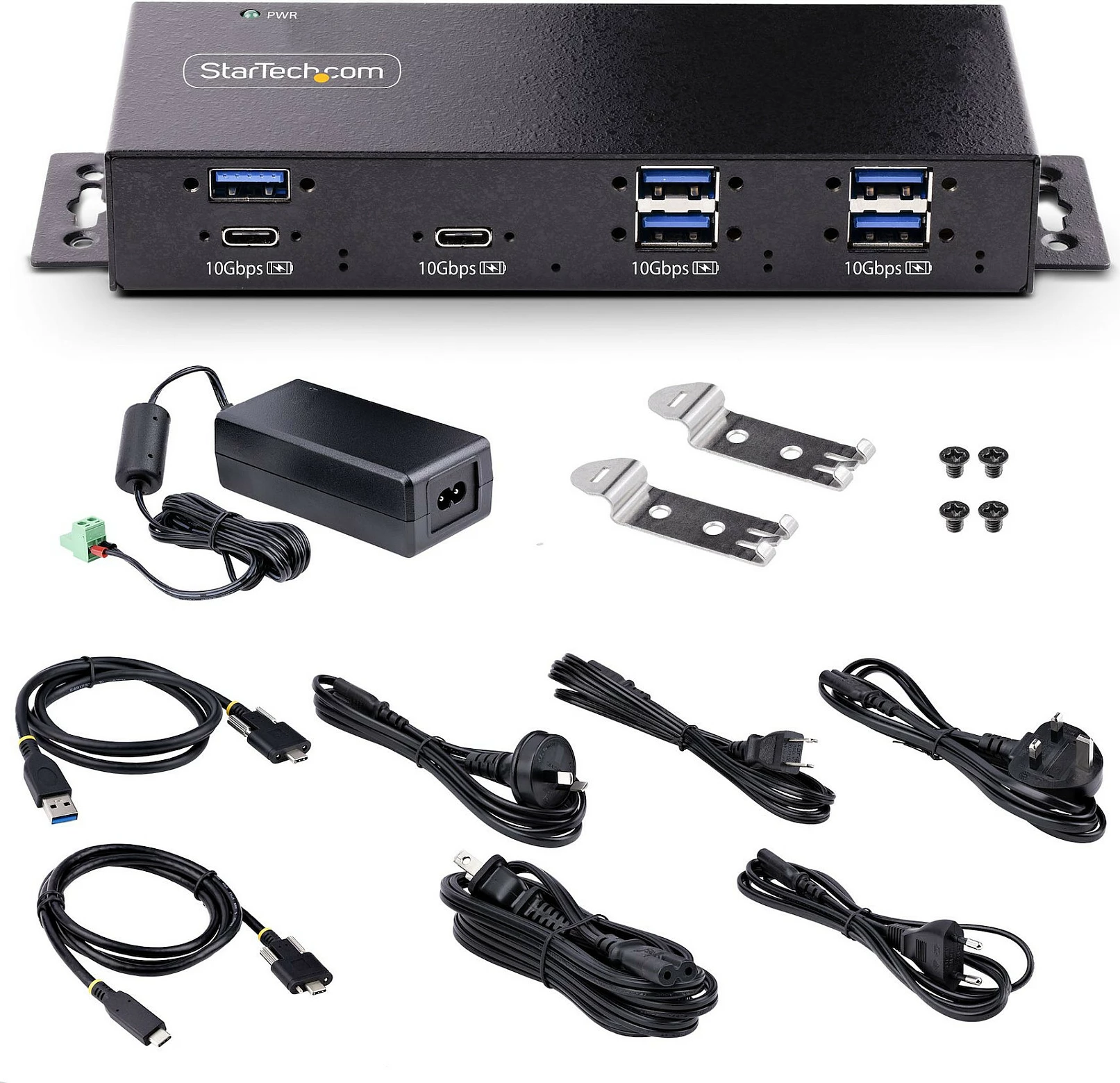 USB hub industrial StarTech 7-Port 10Gbps, 5x USB-A + 2x USB-C, me adapter rryme, i zi