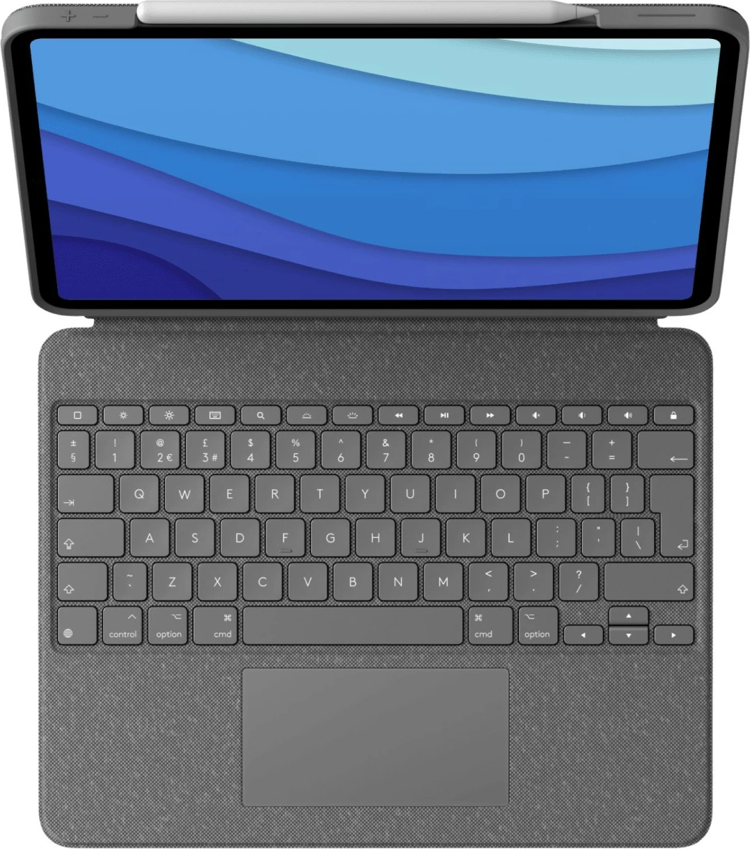 Tastierë me trackpad Logitech Combo Touch, QWERTY UK International, për iPad Pro 12.9, Oxford Grey
