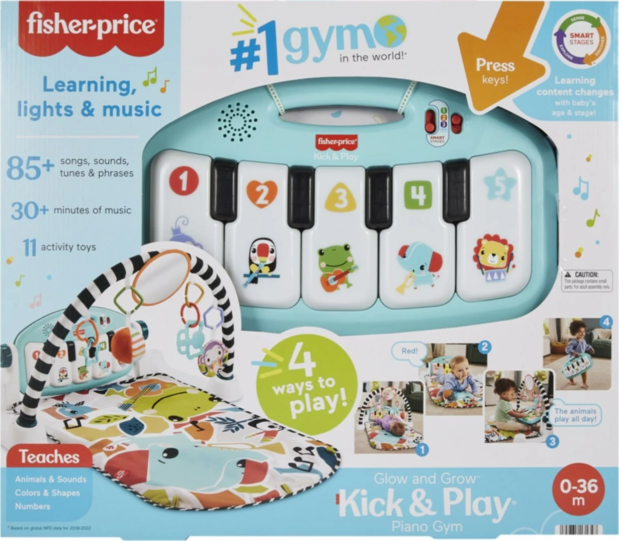 Tapet edukativ me piano Mattel Fisher Price HWY57, shumëngjyrësh