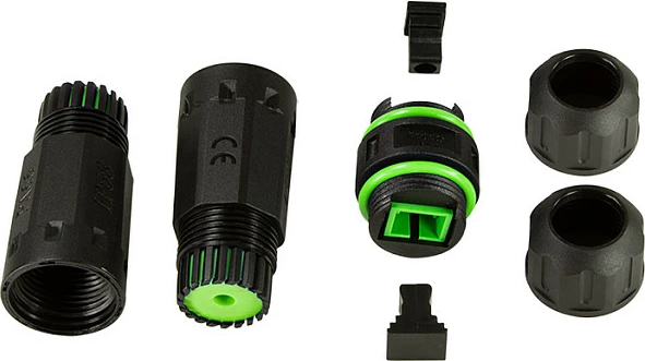 Konektor fibër optike outdoor LogiLink Simplex SC, IP68, me 2 glandë kablli, i zi