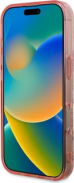 Mbështjellës Guess IML Flower & Tonal Circle MagSafe për iPhone 16 Pro Max, Rozë