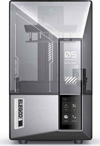 Printer 3D SLA Elegoo Mars 5 Ultra, 9K 7\" Mono LCD, Wi‑Fi/USB, volum 153×78×165 mm, e zezë/gri, set aksesorësh