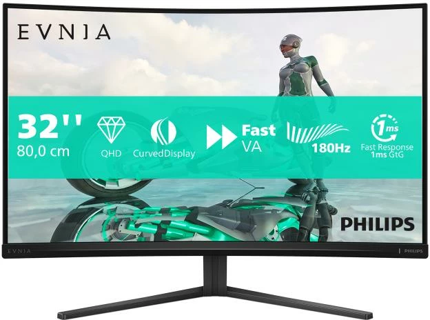 Monitor Philips Evnia 3000 32M2C3500L/00 32" VA QHD 180Hz i lakuar HDR blu/gri