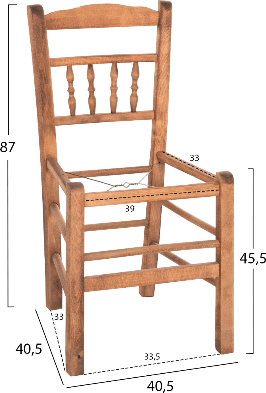 Karrige CHOSEN FH8466.01 dru ahu ngjyrë arre 40.5x40.5x87H cm. Vetëm korniza