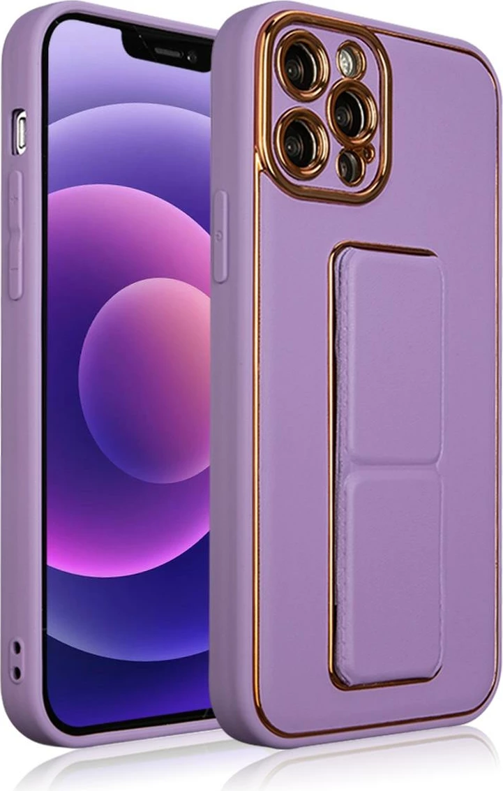 Mbështjellës Hurtel New Kickstand Case për iPhone 12, me mbajtëse, vjollcë