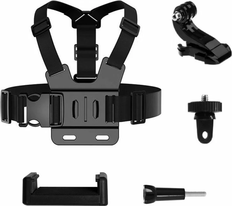 Set aksesorësh për kamera sportive Hurtel GoPro 5 në 1, rrip kraharori