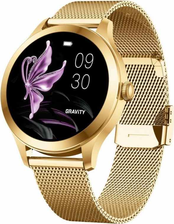 Smartwatch Gravity për femra, gold