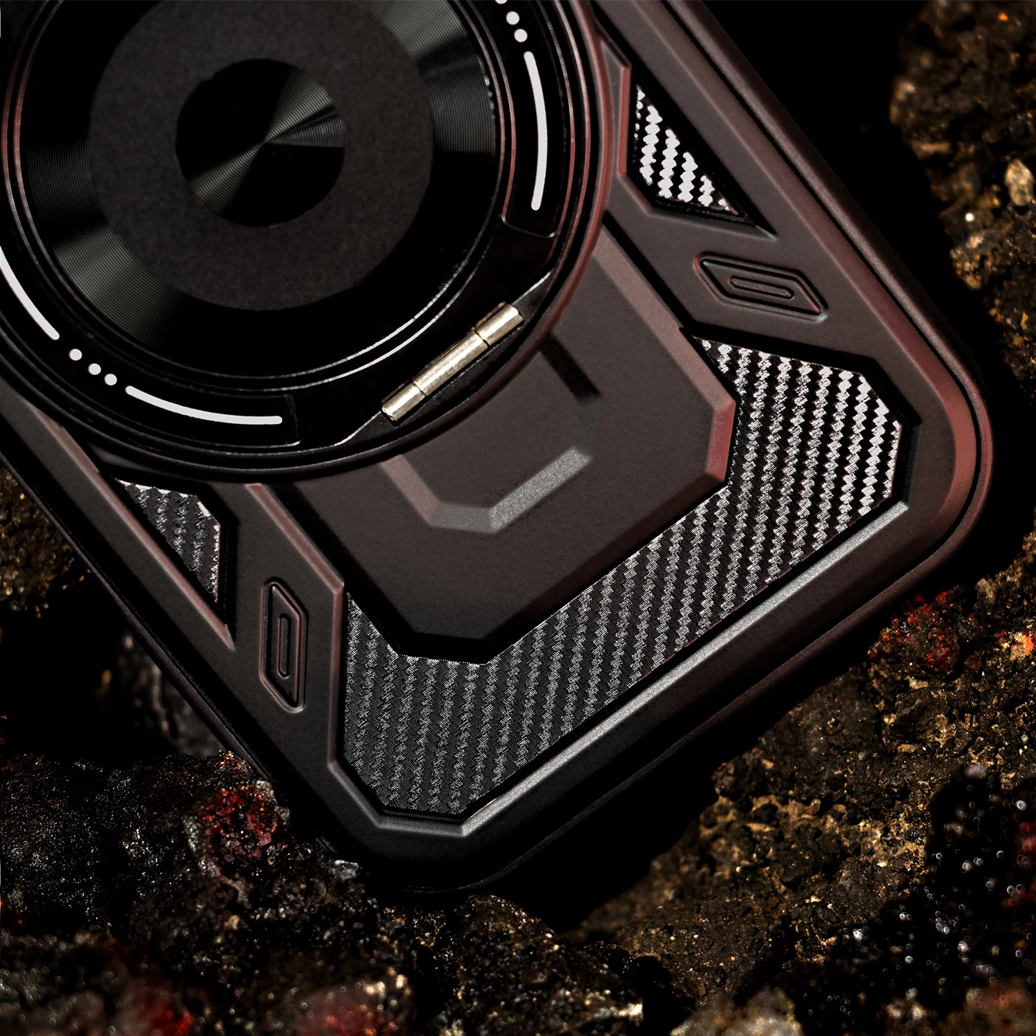 Mbështjellës ONASI 24312 Silicone Armor Ring MagSafe për iPhone 17 Pro Max, i zi