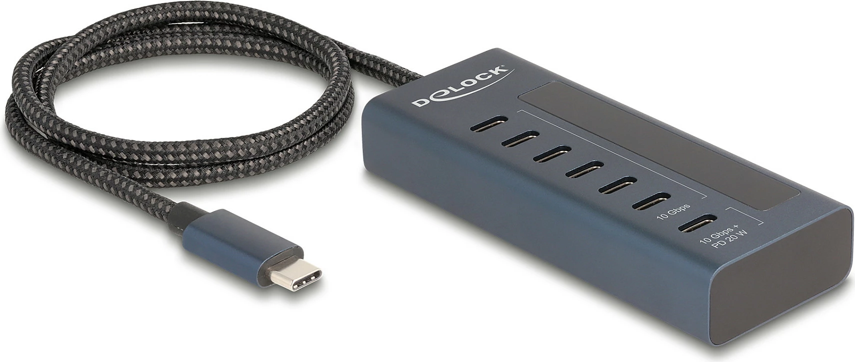 Hub USB-C DeLOCK 10 Gbps, 7x USB Type-C, PD 20W, blu