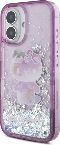 Mbështjellës Hello Kitty Liquid Glitter 50TH Anniversary Party për iPhone 16, Violet
