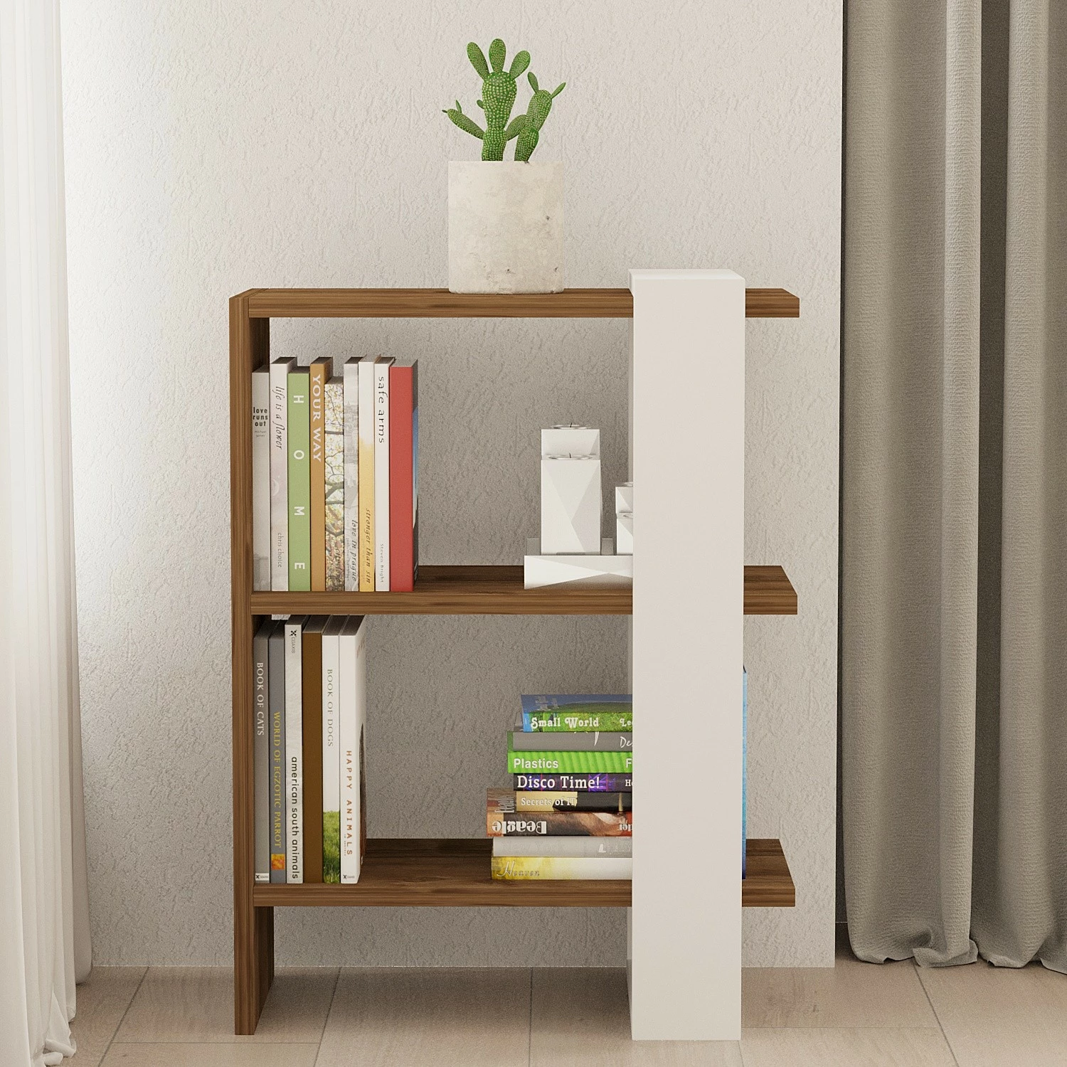 Raft librash Hanah Home, Gaye, ngjyrë arre dhe e bardhë