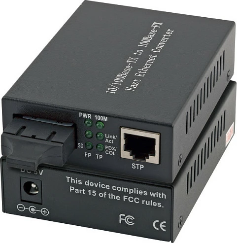 Media konvertues EFB Elektronik 10/100Mbps RJ45 në fibra singlemode SC, 10km, 1310nm, i zi