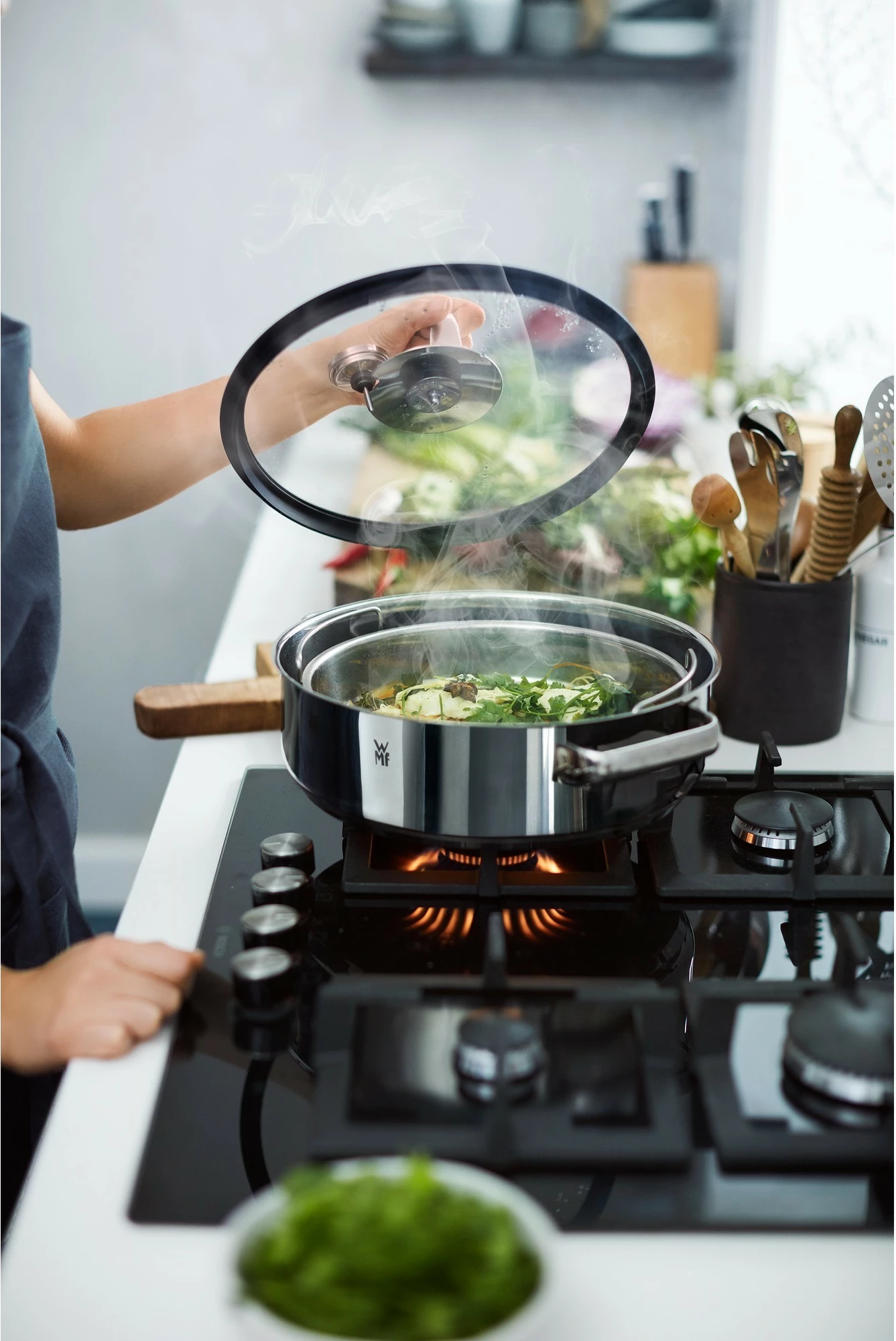 Tenxhere WMF Vitalis 1743016040, 5 L, Inoks, Qeramike, Gaz, Induksion, Inoks, Qelq