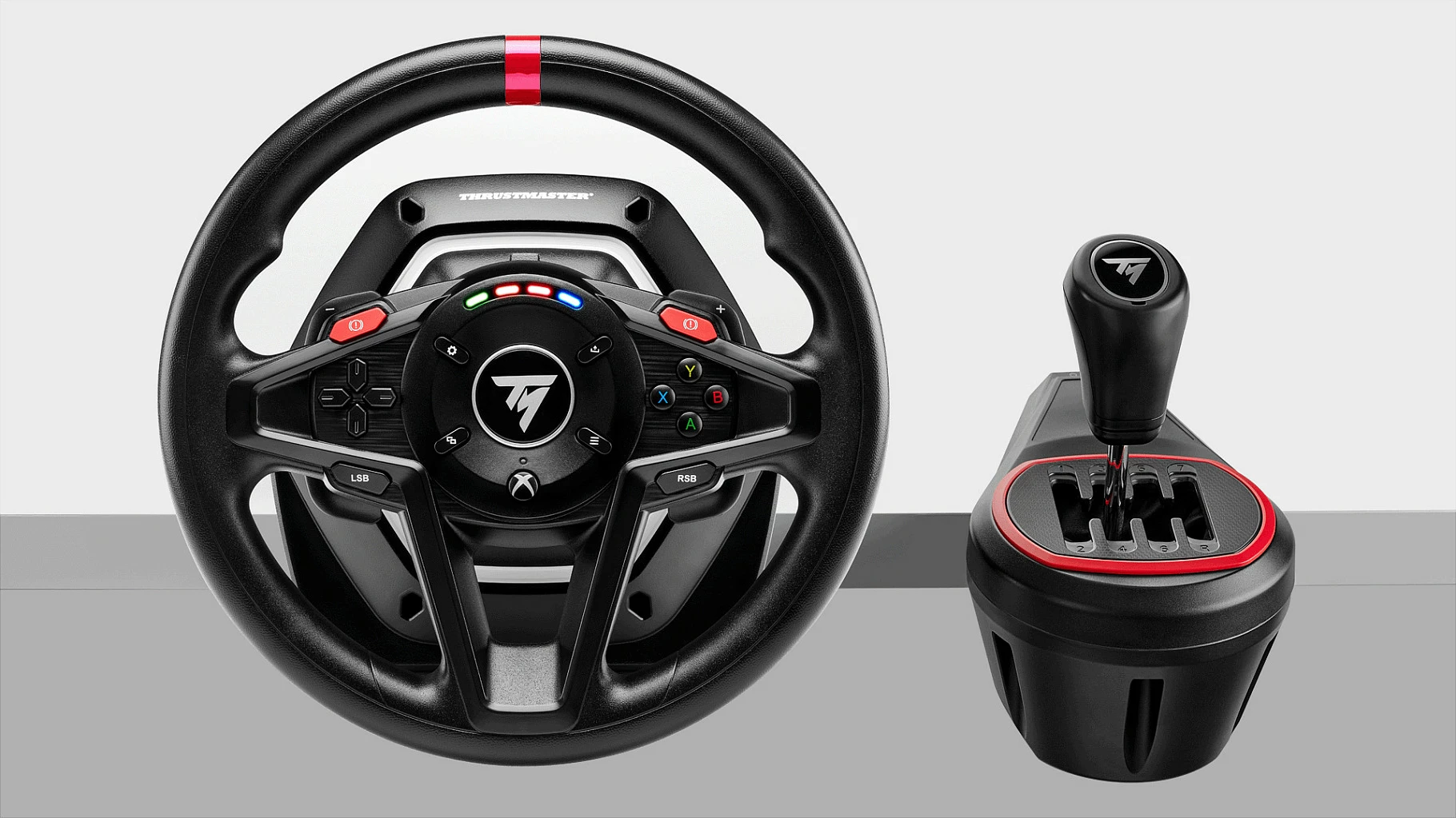 Set timon Thrustmaster T128 Shifter Pack, timon + pedale + shifter TH8S, USB, 900°, për PC/Xbox, i zi