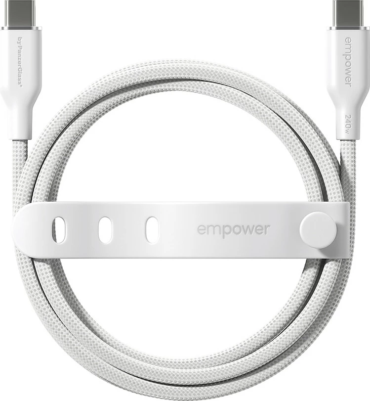 Kabllo USB-C në USB-C PanzerGlass empower Racing, 240W, 2m, USB 2.0, e bardhë