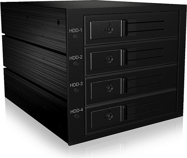 Backplane ICY BOX, 4x 3.5" HDD Hot-Swap, SAS/SATA 12 Gbit/s, Mini SAS HD, e zezë