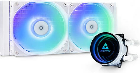 Ftohës uji AIO Chieftec ICEBERG 240-RGB-W, 240mm, 2x120mm RGB, i bardhë