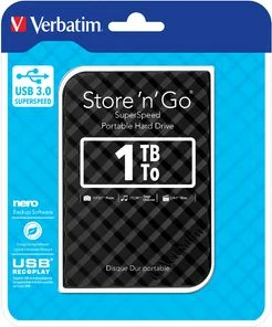 HDD i jashtëm Verbatim Store 'n' Go Portable 1TB USB 3.0 2.5in (53194) i zi
