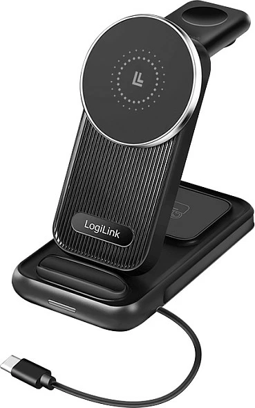 Karikues wireless tavoline LogiLink 4-në-1, 15W, i zi