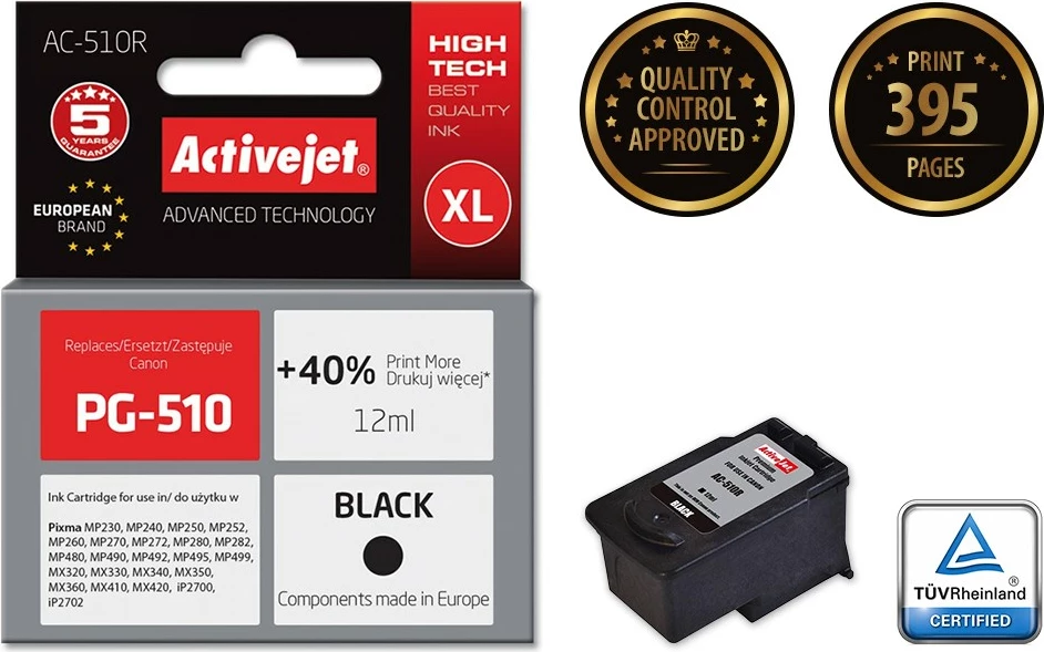 Ngjyrë zëvendësuese Activejet AC-510R për printer Canon, 12ml, e zezë