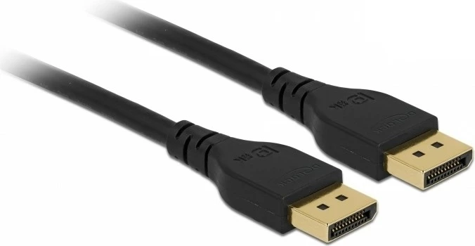 Kabllo DisplayPort DeLOCK 2m, 8K, pa latch, e zezë