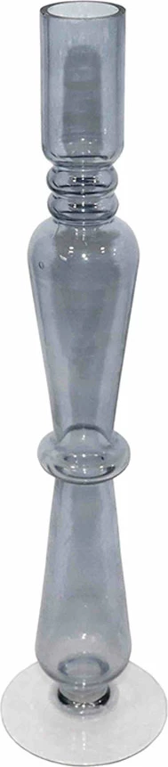 Mbajtëse qirinjsh Ballon, qelq gri, 9x9x37cm