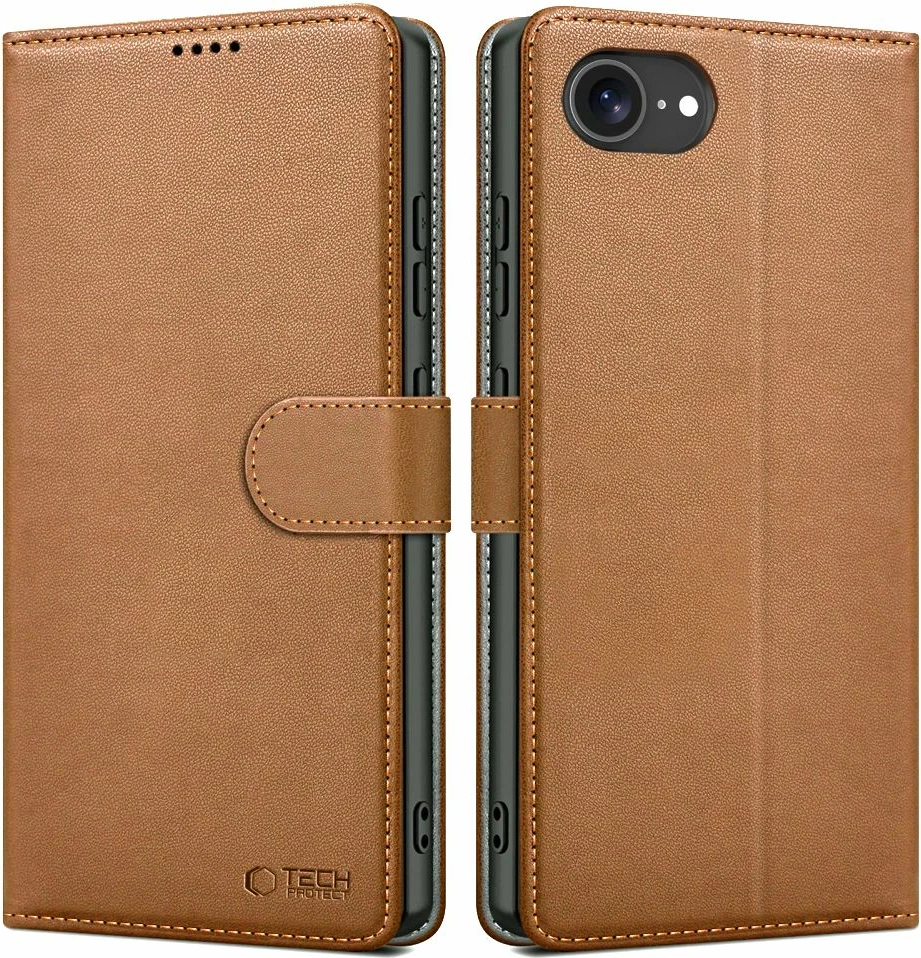 Mbështjellës Tech-Protect Wallet për iPhone 16e, Kafe