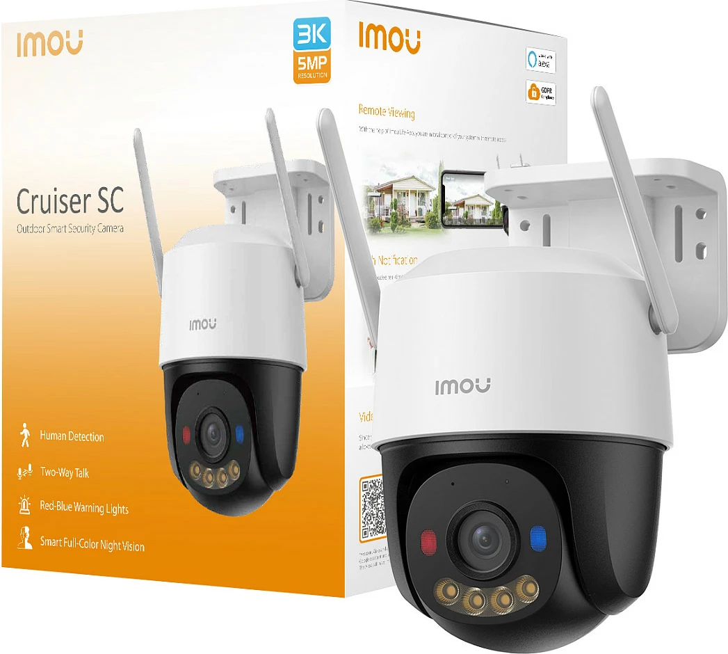 Kamerë sigurie Imou Cruiser SC 3K, 5MP, Wi‑Fi/Ethernet, microSD, bardhë/zi