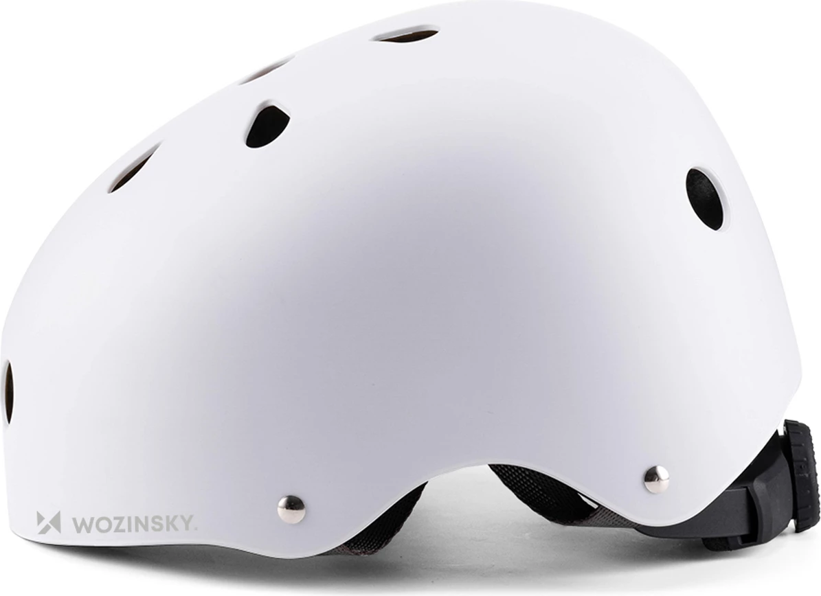 Helmetë BMX/Scooter Wozinsky HT-38B, S (48-52 cm), PC+EPS, e lehtë, me ventilim dhe rregullim, e bardhë