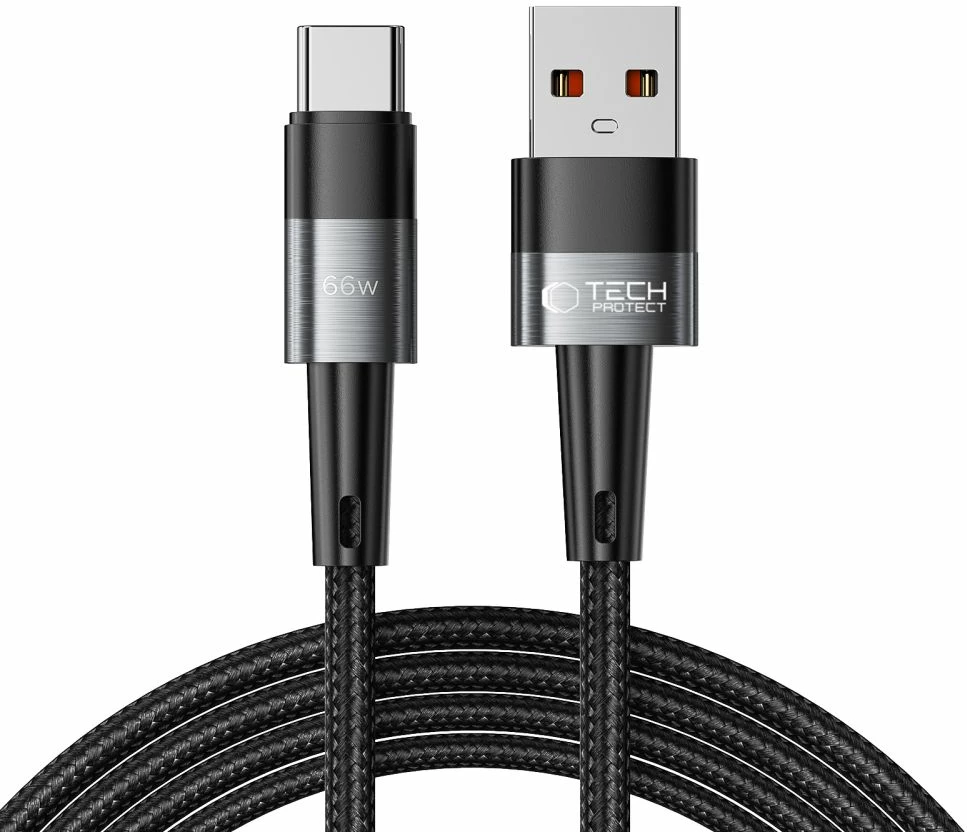 Kabllo USB-C/USB-C Tech-Protect UltraBoost 2m, 66W, Gri