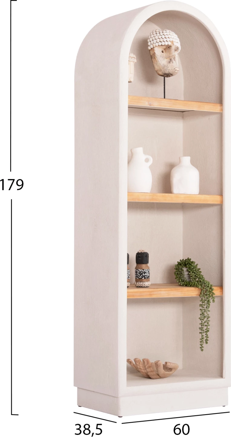 Raft Santorini, MDF, ngjyrë e bardhë, 60x38.5x179 cm