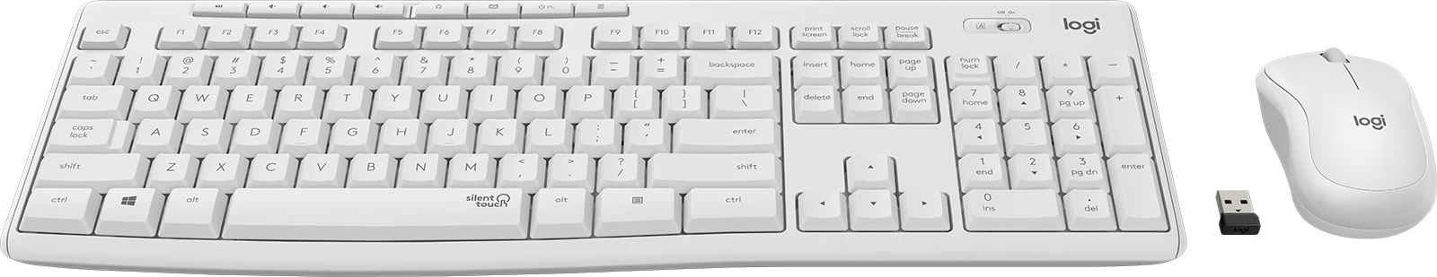Set maus dhe tastierë Logitech MK295 Silent Wireless, QWERTY, e bardhë