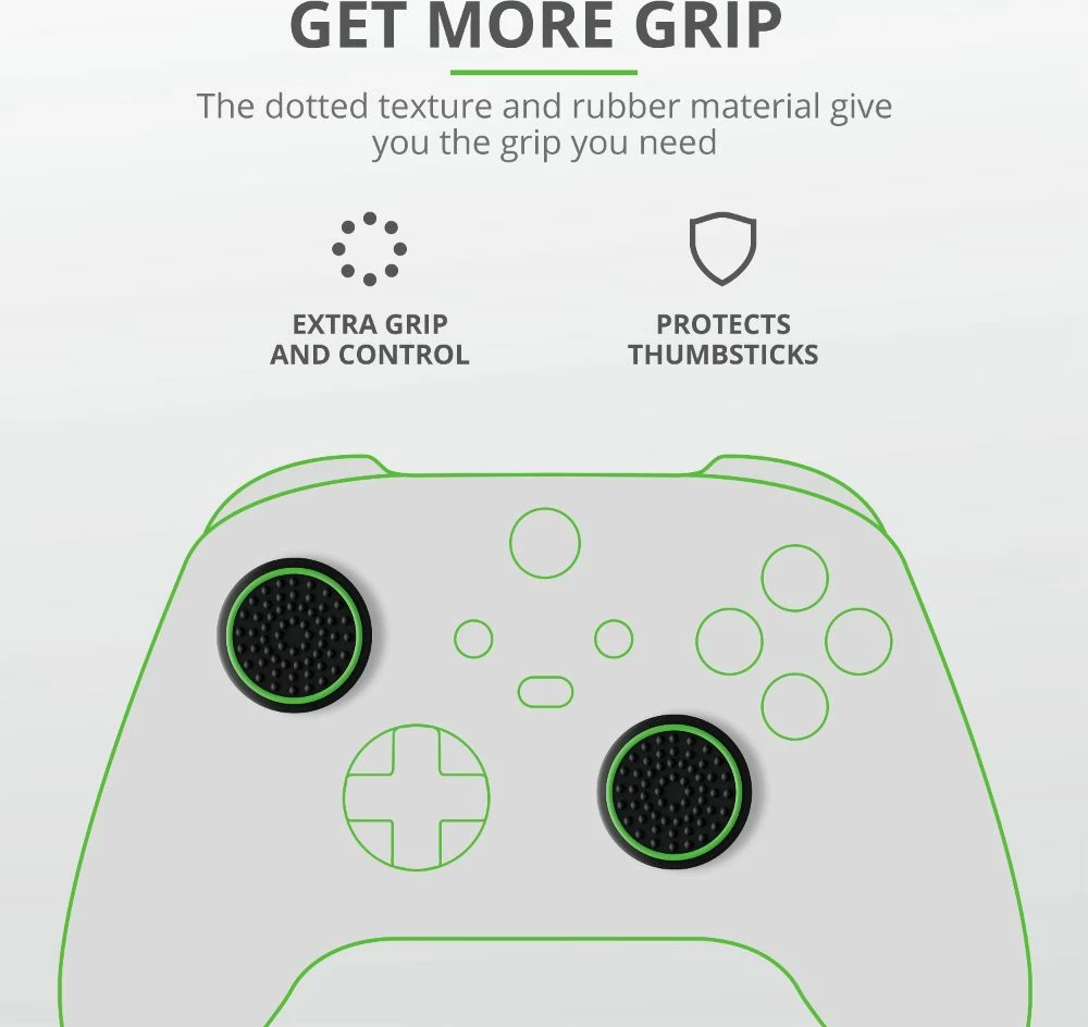 Kapakë analogësh për kontrollor Xbox Series X/S Trust GXT267 (24174), set 4 copë, zezë/bardhë