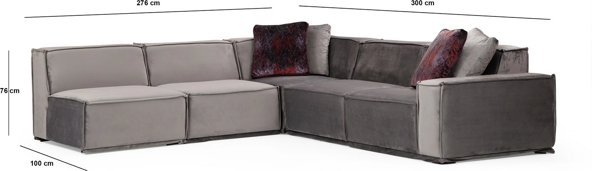 Këndare Atelier del Sofa, Lego Corner 5 (O1-O1-C-O1-1R), gri, set me 5 pjesë
